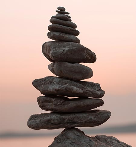 stack of meditation rocks depicting balanced lifestyle